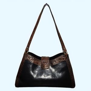 Brahmin (Vintage) Avery Tuscan Collection Croc-Embossed Shoulder Bag-EUC